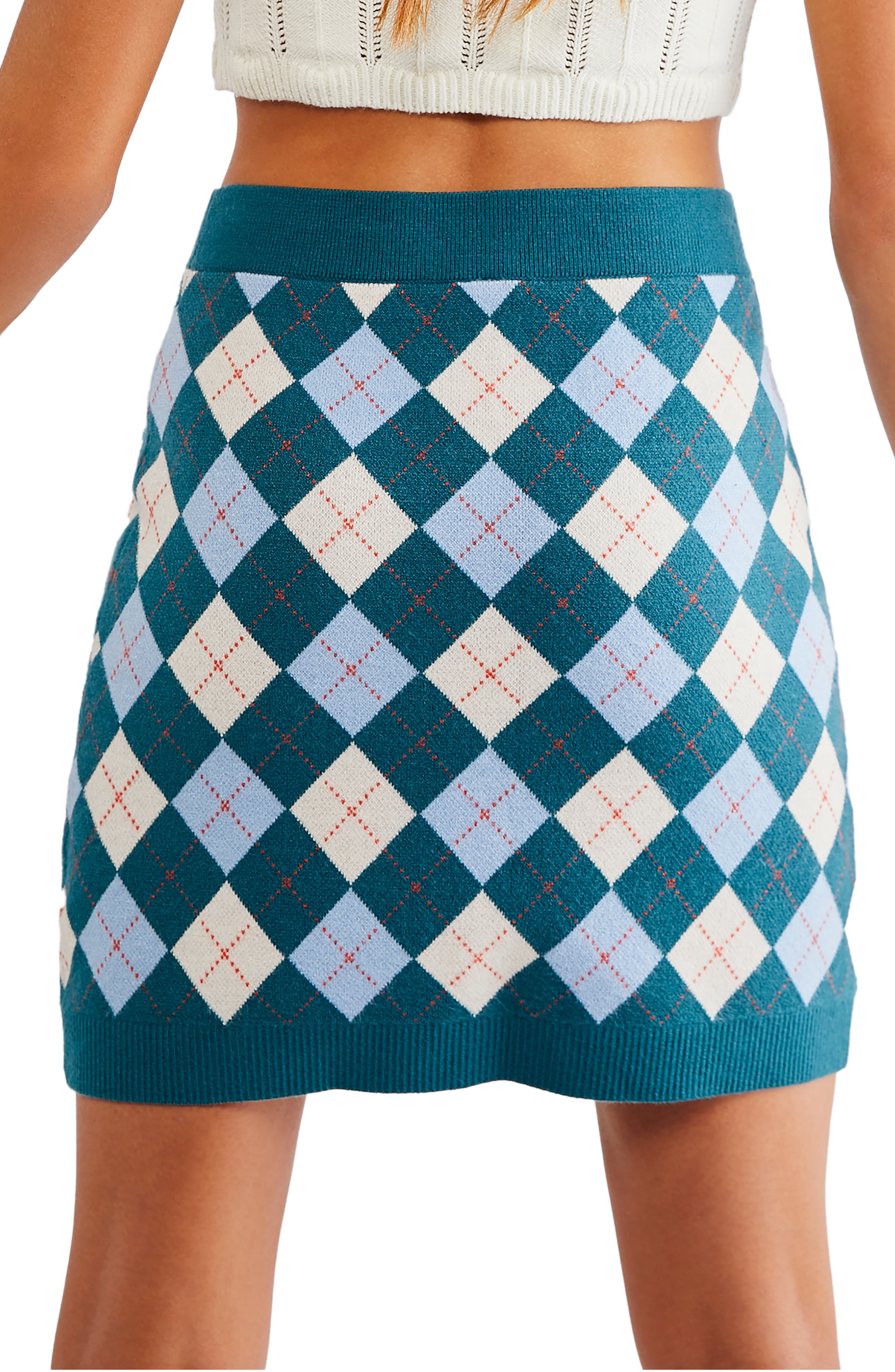 Free People Argyle Viola Sweater Miniskirt (Women) | Nordstromrack