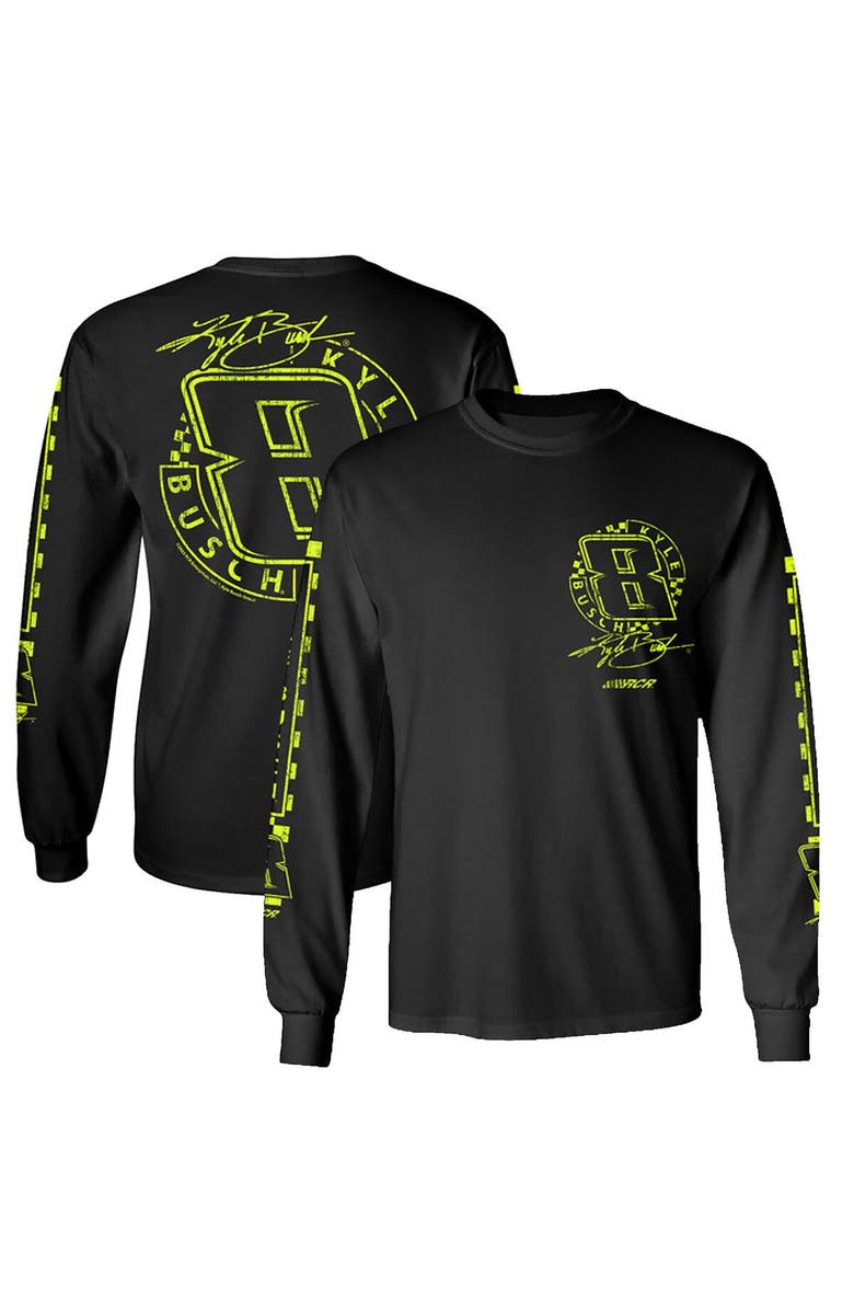 NASCAR Men's Richard Childress Racing Team Collection Black Kyle Busch Lifestyle Long Sleeve T-Shirt, Main, color, Black
