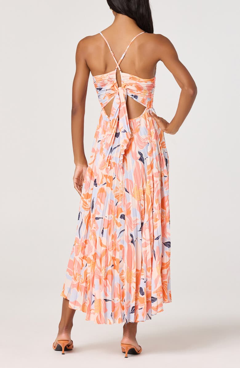 ASTR the Label Blythe Pleated Maxi Dress, Alternate, color, Orange Blue Floral