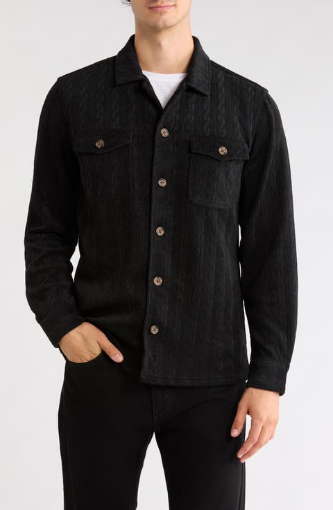 Cable Knit Shirt Jacket