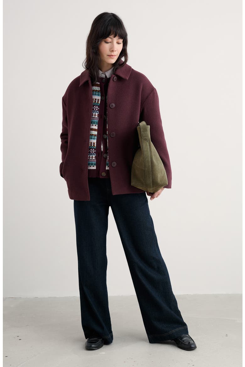 Beamwind Cocoon Coat, Alternate, color, DARK HELLEBORE