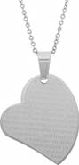 STEELTIME Lord's Prayer Heart Pendant Necklace