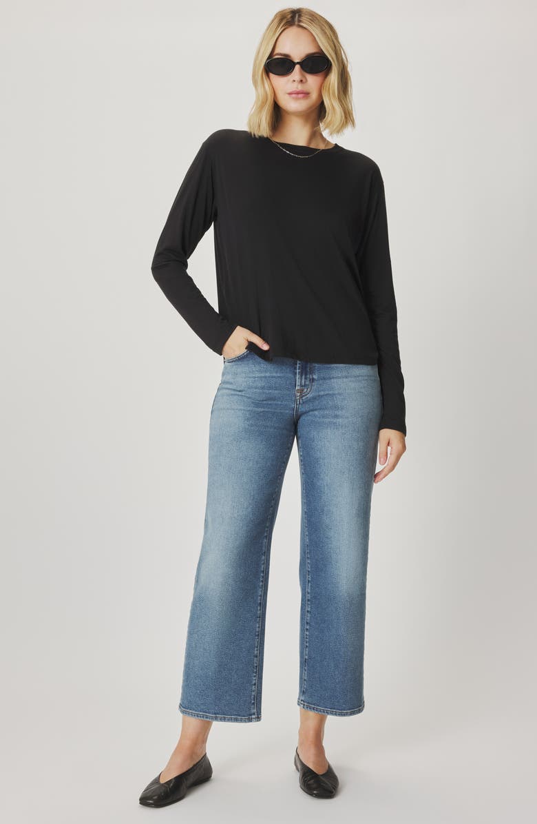 Splendid Lila Long Sleeve Cotton Top, Alternate, color, Black