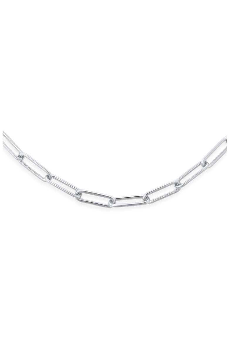 Paper Clip Chain Necklace, Alternate, color, SILVER