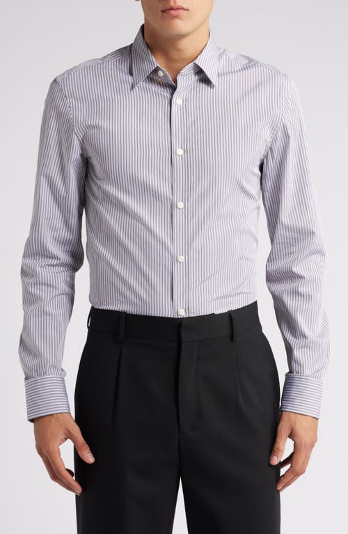 Tiger of Sweden Adley Slim Fit Stripe Dress Shirt in Dark Lailac 