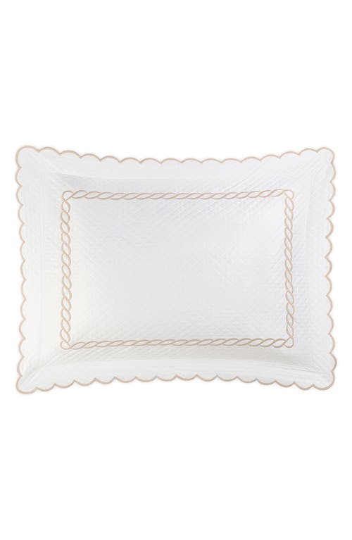Matouk Classic Chain Scallop Matelasse Standard Sham In Dune