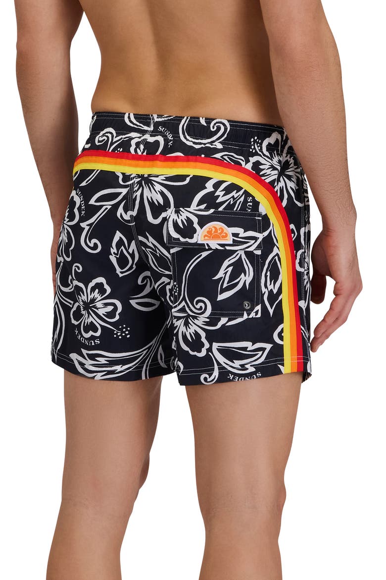 Print Swim Trunks, Alternate, color, VINTAGE DARK NAVY