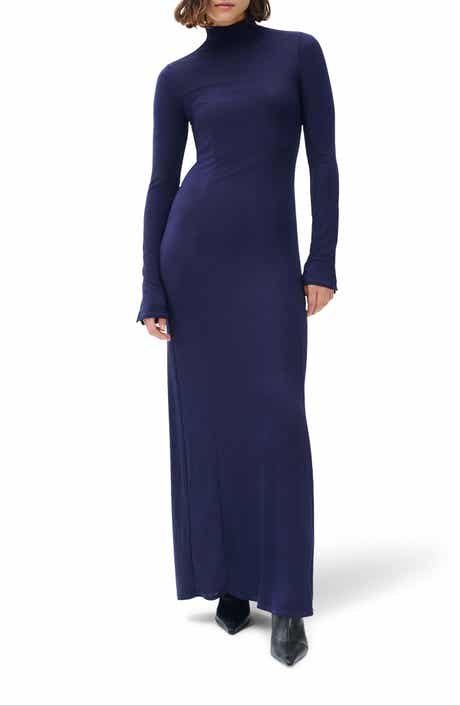 Elsa Metallic Long Sleeve Knit Maxi Dress