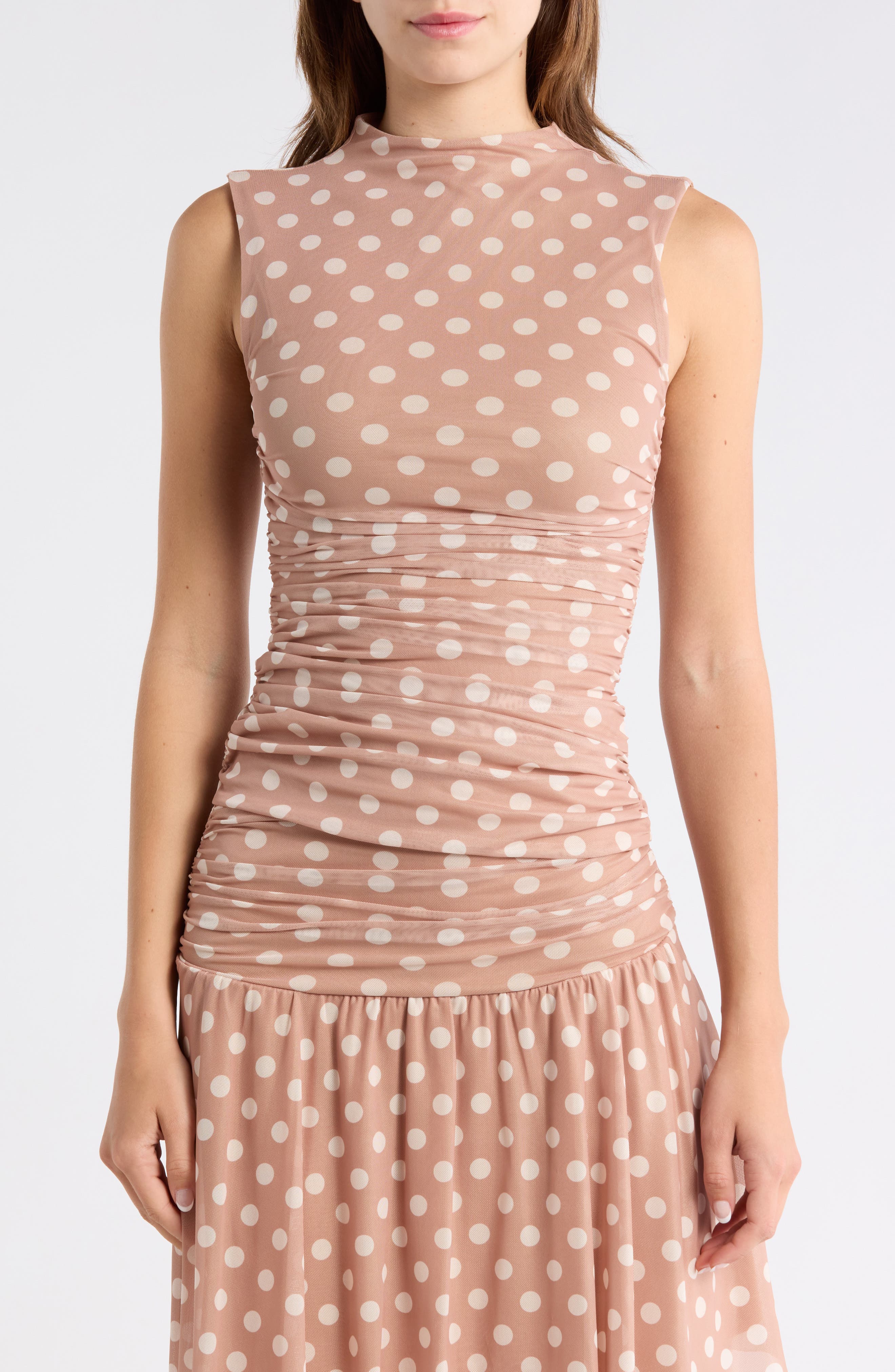 AFRM LOS ANGELES Kinsley Ruched Mesh Top