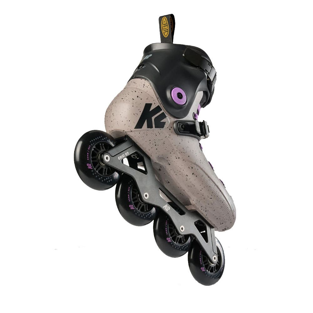 K2 Grid 90 Inline Skates for Men Women Adult, Unisex Street Fitness Roller Skate Blades, Alternate, color, Gray/Purple