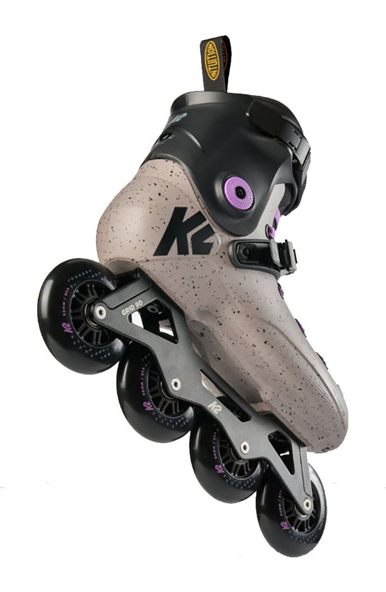K2 Grid 90 Inline Skates for Men Women Adult, Unisex Street Fitness Roller Skate Blades, Alternate, color, Gray/Purple