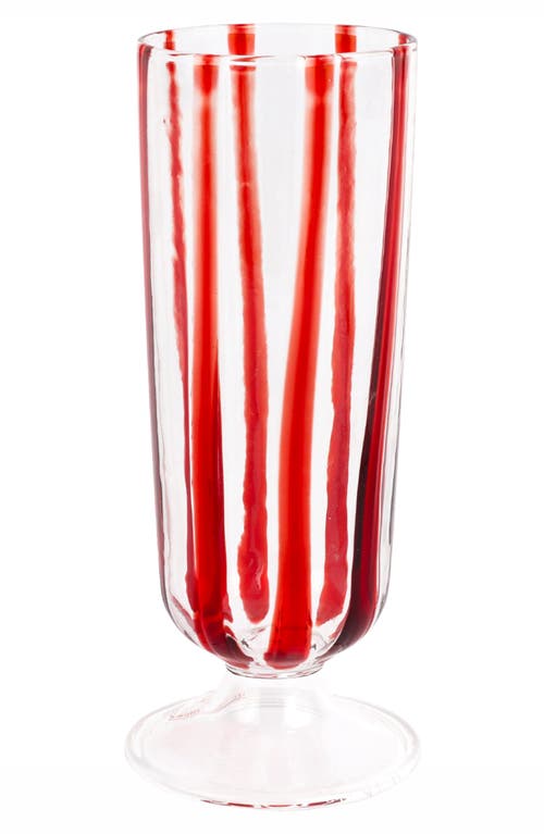 VIETRI Nuovo Stripe Champagne Glass in Red 