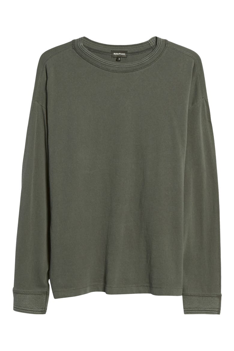 Relaxed Cotton Crewneck Sweater, Alternate, color, STRETCH LIMO