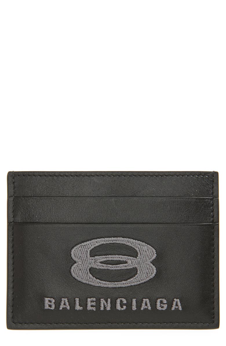 Balenciaga Unity Leather Card Holder, Main, color,