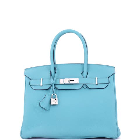 Birkin Handbag Blue Togo with Palladium Hardware 30