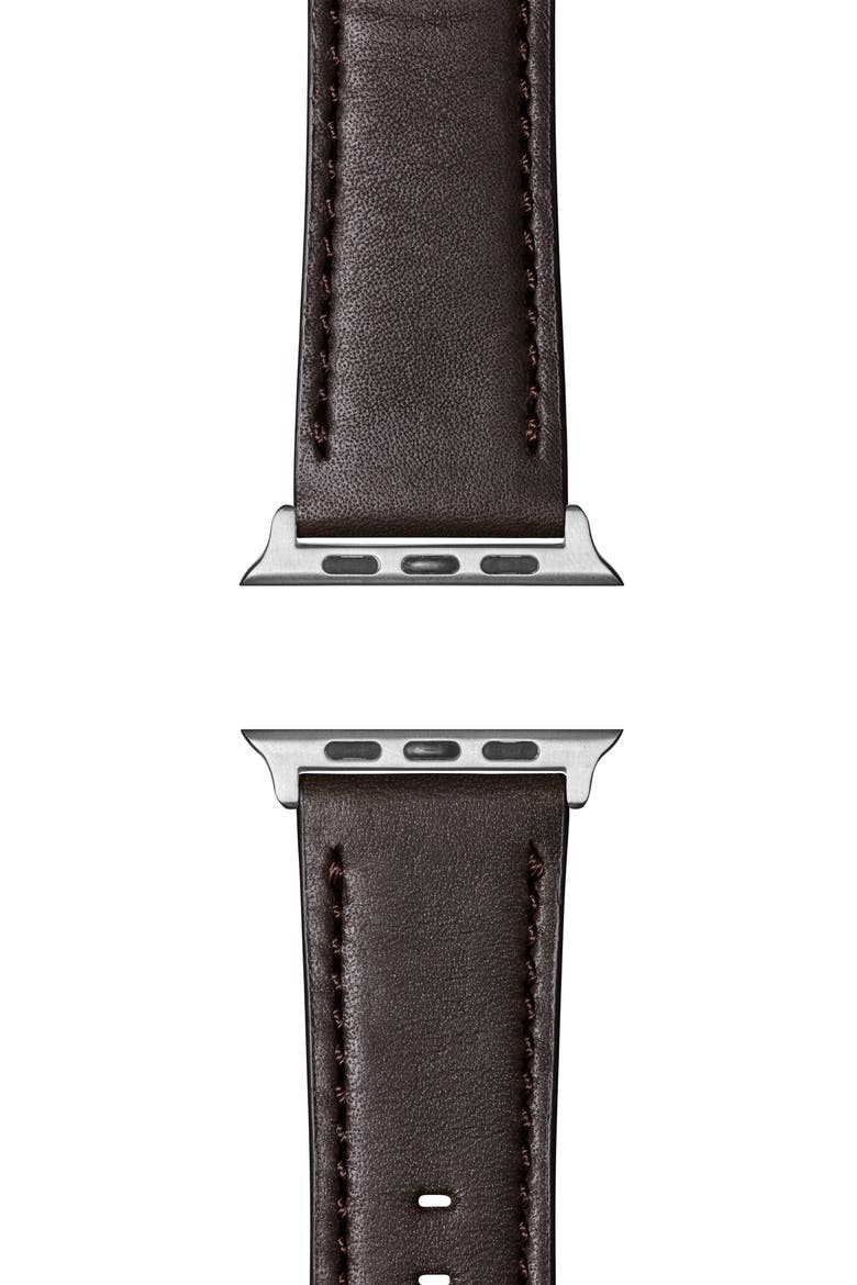 Rail Road Leather 17mm Apple Watch® Watchband, Alternate, color, KODIAK/ SILVER
