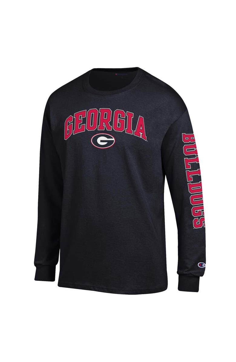 Champion Men's Champion  Black Georgia Bulldogs Arch Over Logo 2-Hit Long Sleeve T-Shirt, Alternate, color, Black