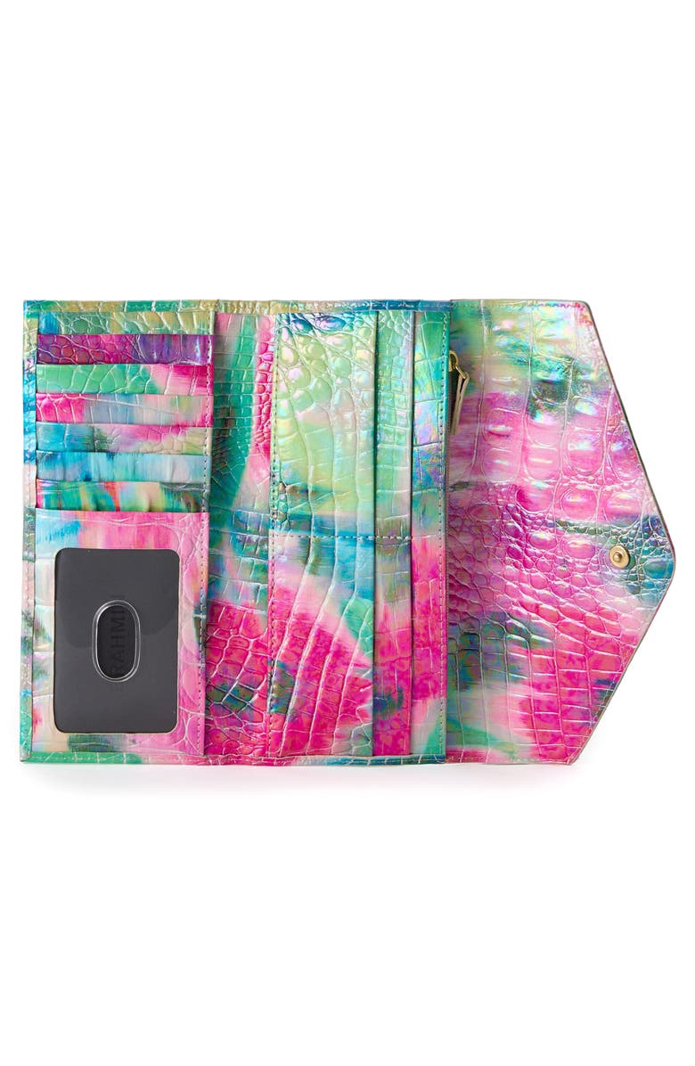 Brahmin Veronica Croc Embossed Leather Wallet, Alternate, color,