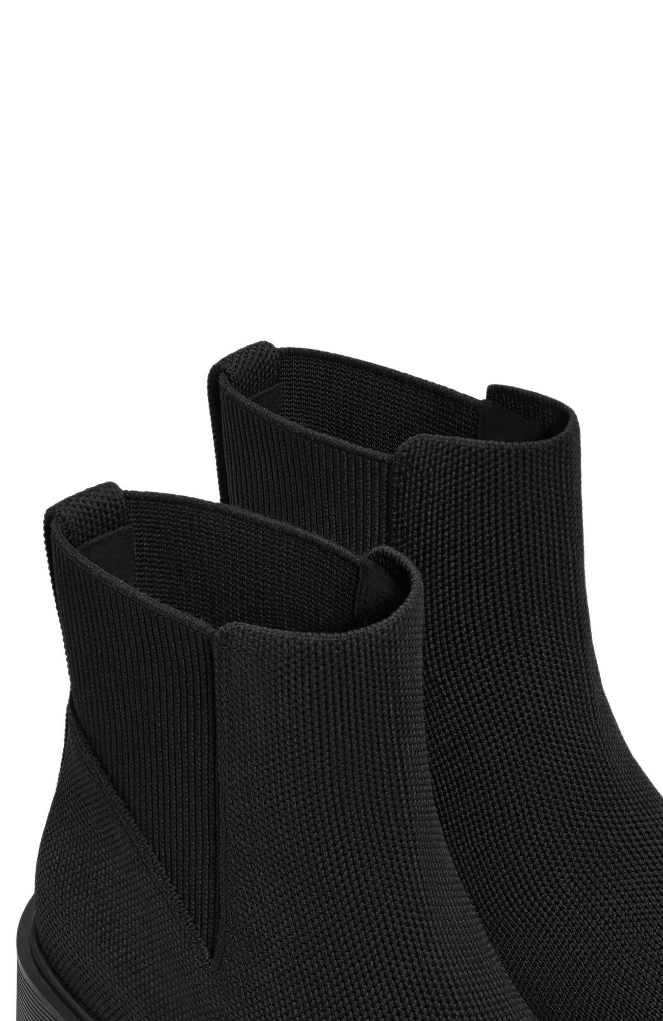 Round-Toe Chunky Platform Travel Boots, Alternate, color, Black