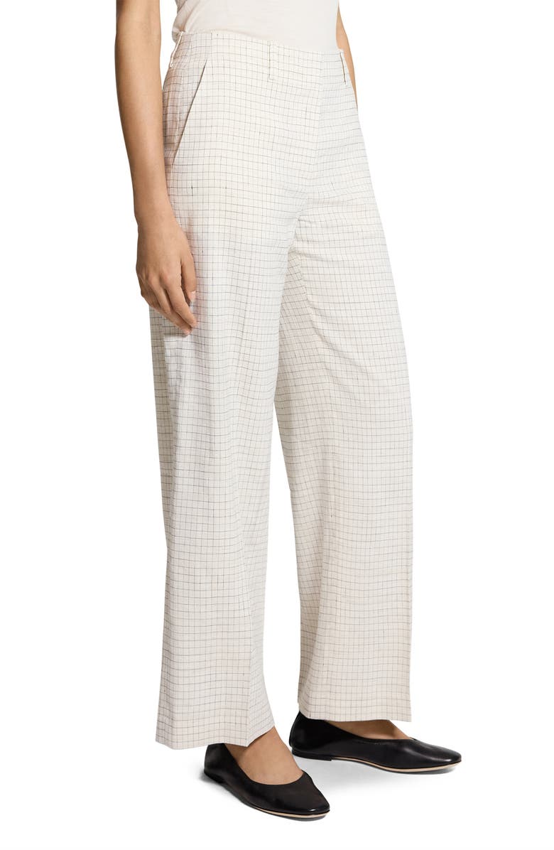 Theory St Classic Check Pants, Alternate, color, Natural Multi