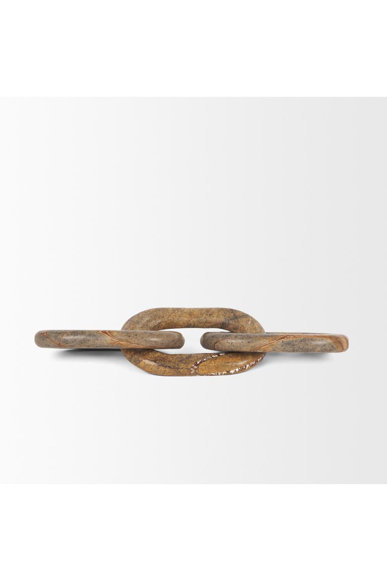 Reinir Marble Chain Link Decorative Object, Alternate, color, Brown