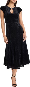 DONNA MORGAN FOR MAGGY Velvet Keyhole Cutout Midi Dress