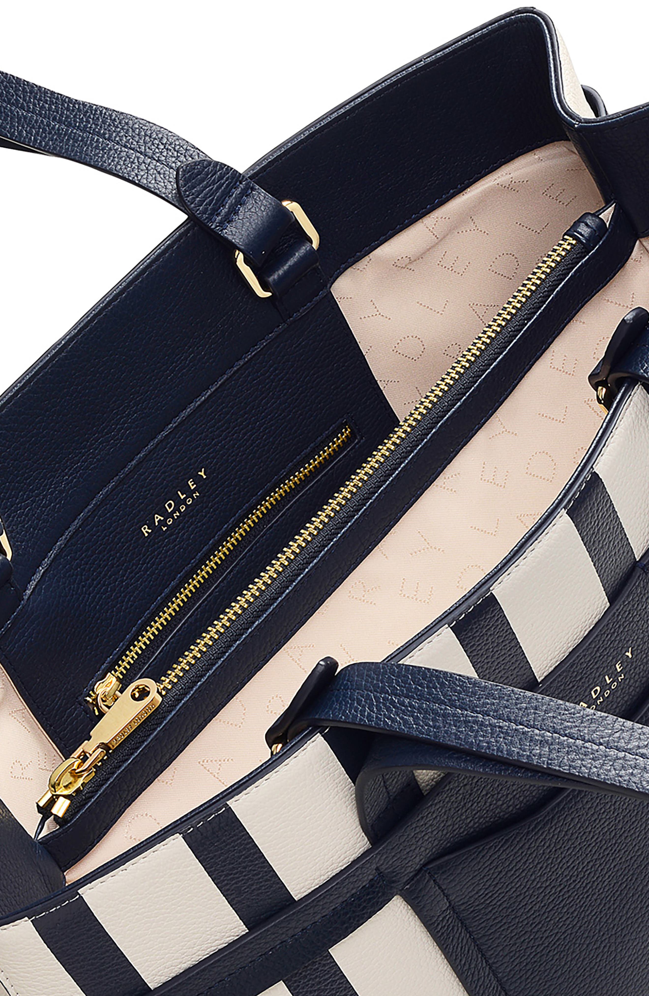 Radley Florence Road Stripe Large Shoulder Bag, Alternate, color, Ink