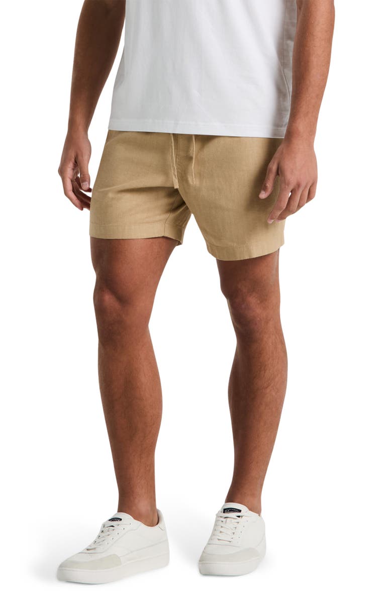 Original Penguin Linen & Cotton Drawstring Shorts, Main, color, 