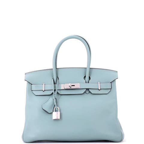Birkin Handbag Blue Swift with Palladium Hardware 30