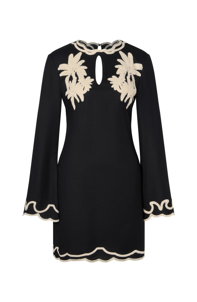 Malina Henny Embroidered Mini Dress, Alternate, color, Black