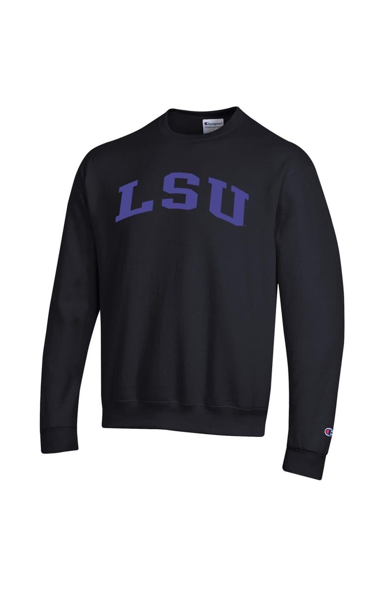 Champion Men's Champion  Black LSU Tigers Basic Arch Fleece Pullover Sweatshirt, Alternate, color, Black