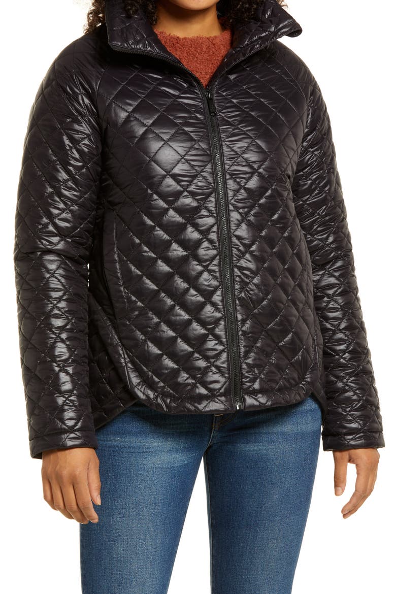 Diamond Quilted Thru & Thru Jacket, Alternate, color, BLACK
