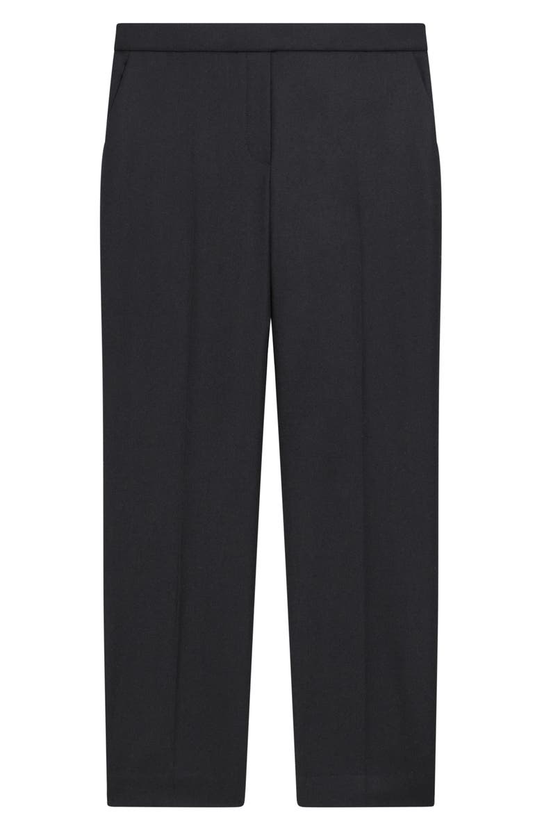 Theory Sleek Flannel Treeca Pull-On Pants, Alternate, color, Black