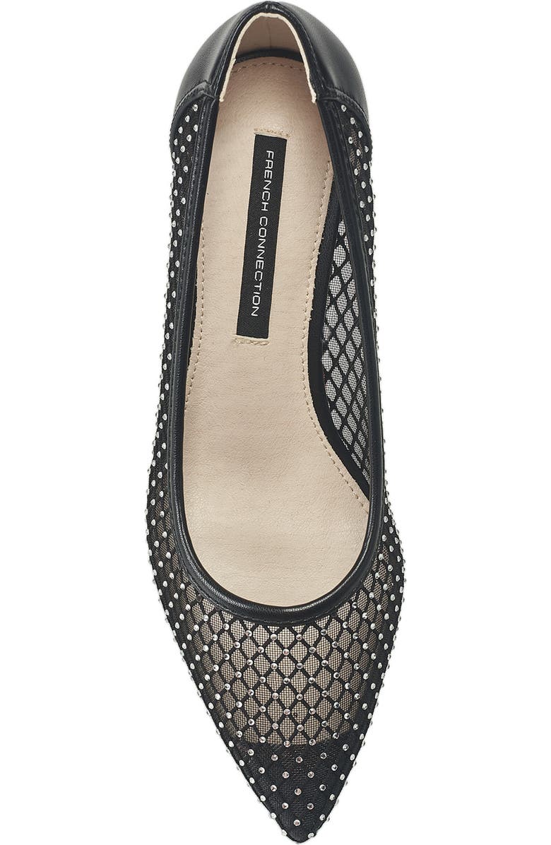 French Connection Elise Mesh And Stone Heel, Alternate, color, Black