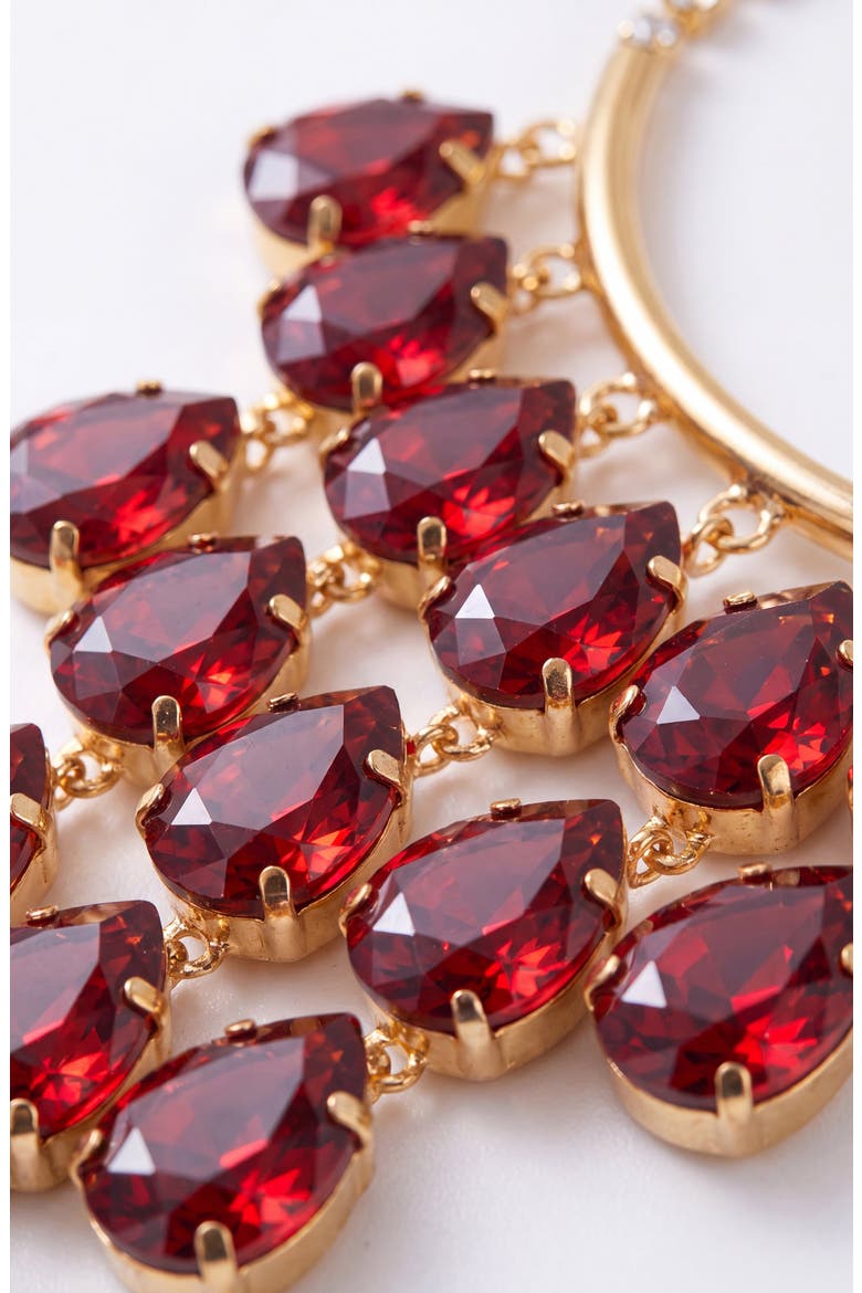 Apple Crystal Necklace and Earring Set, Alternate, color, Ruby Red