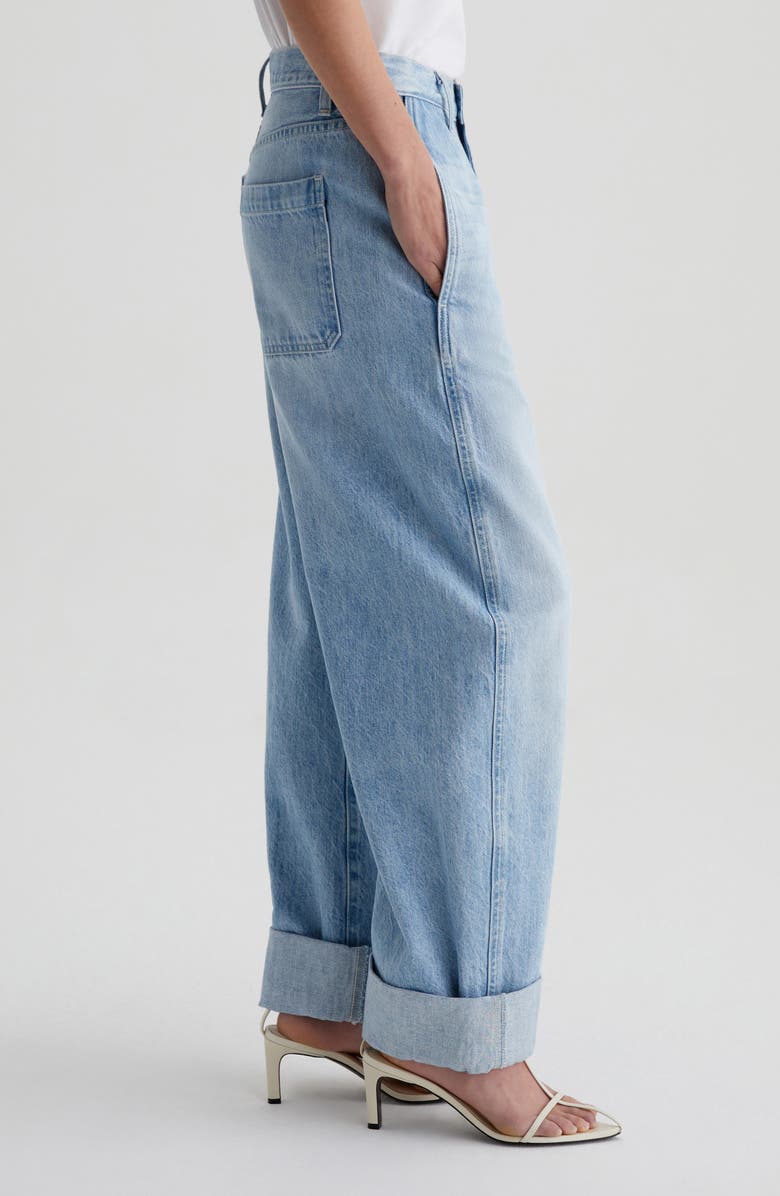 AG Mercer Cuffed Barrel Jeans, Alternate, color, Sunset Blues