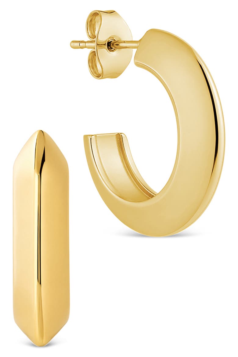 Bold C Hoop Earrings, Main, color, GOLD