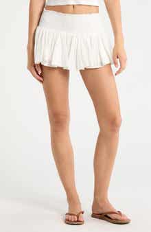 Immy Eyelet Smocked Bubble Miniskort