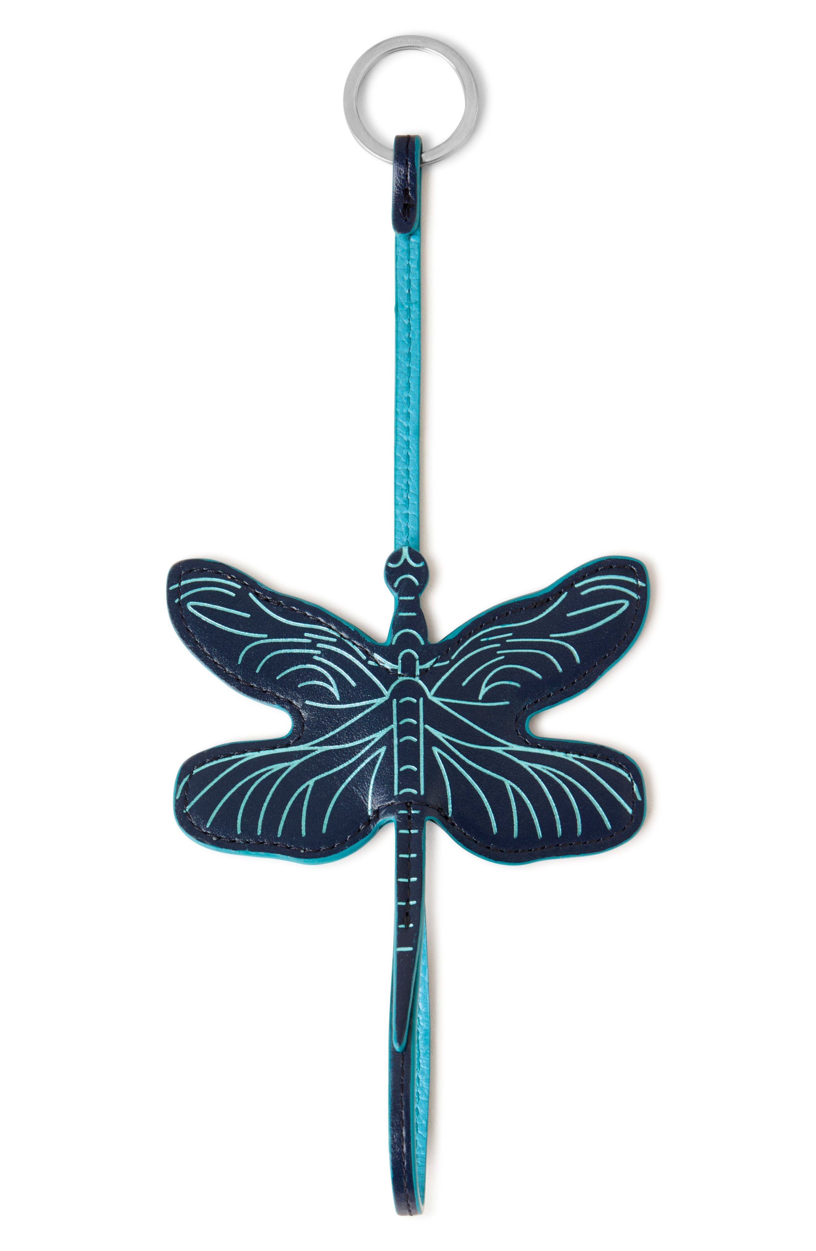 Mulberry Dragonfly Leather Key Chain, Main, color, Night Sky