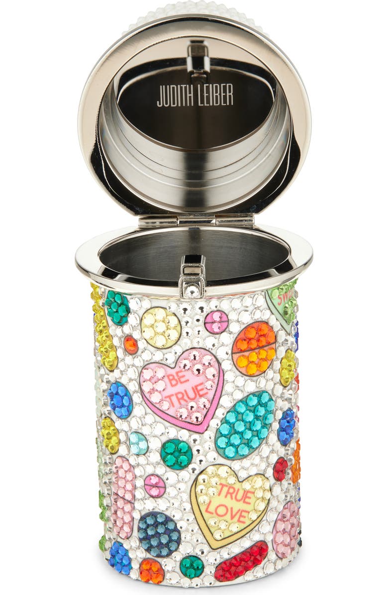 JUDITH LEIBER COUTURE Heart Pills Crystal Pillbox, Alternate, color,