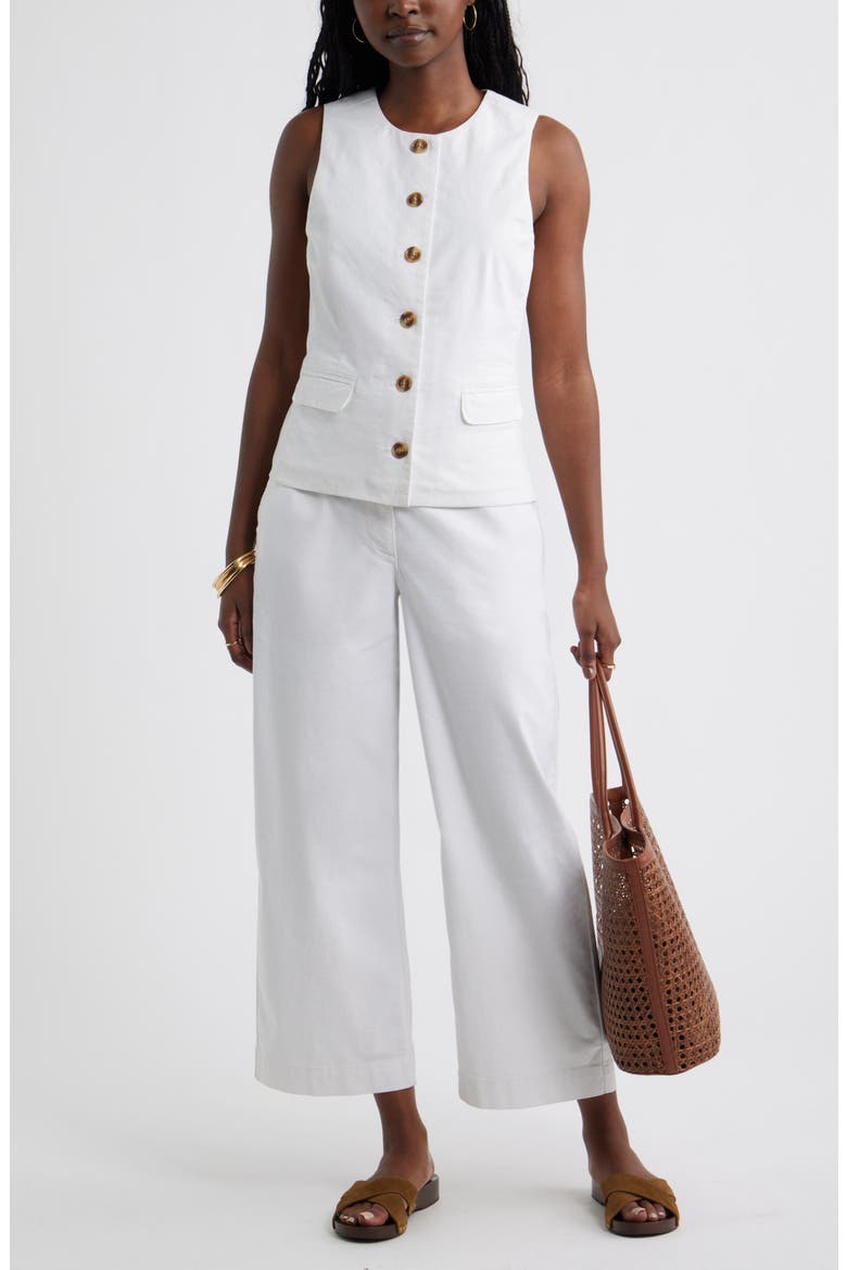Front Button Vest, Alternate, color, WHITE