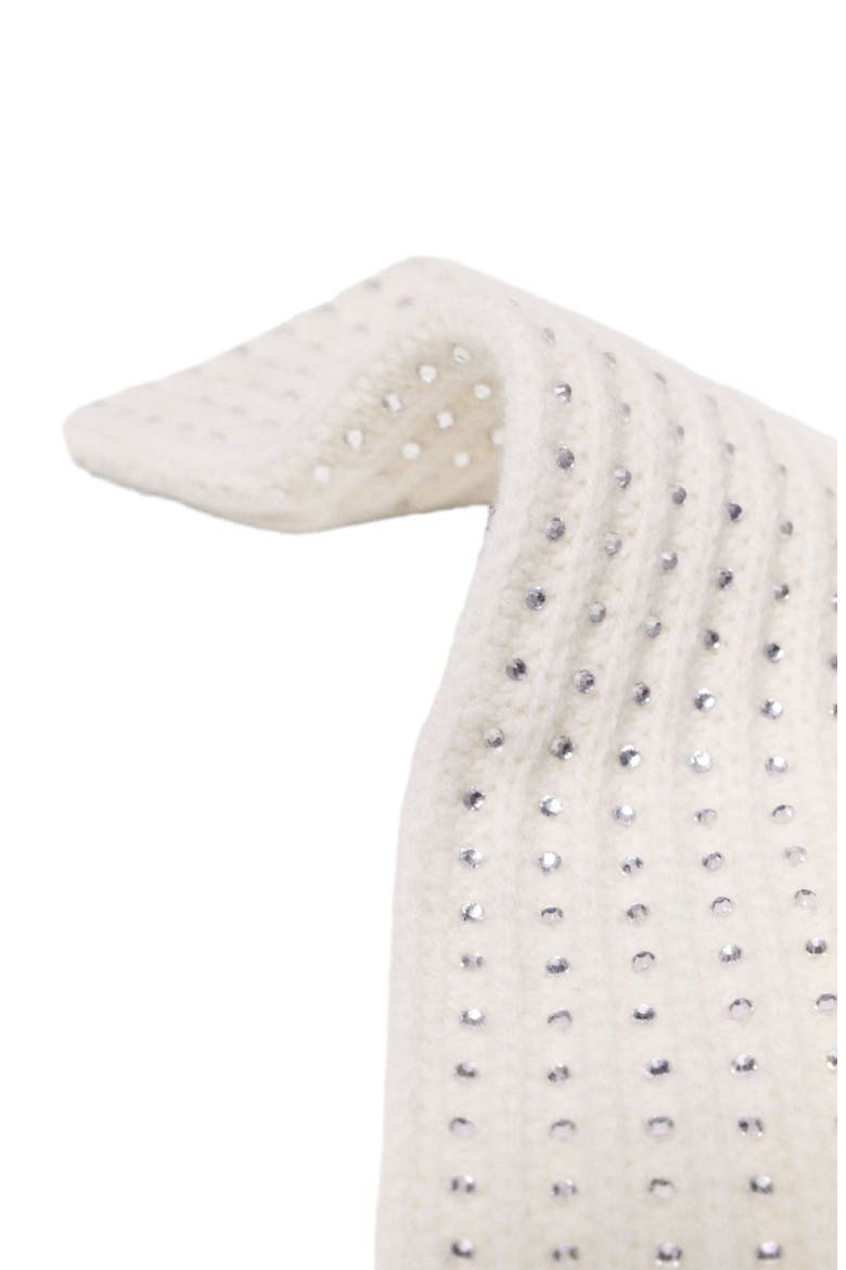 Wool and rhinestone mittens, Alternate, color, Ecru