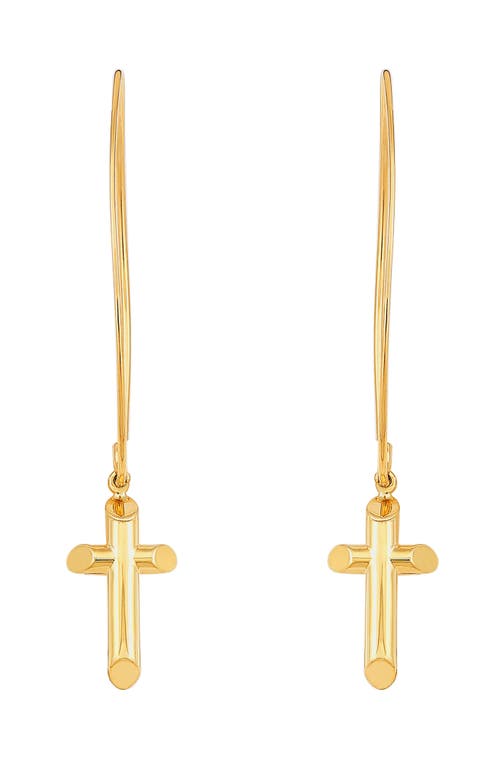 Frankie & Zoe Cross Threader Earrings In Gold