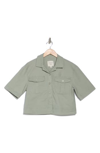 Shop Habitual Short Sleeve Utility Jacket In Jasper