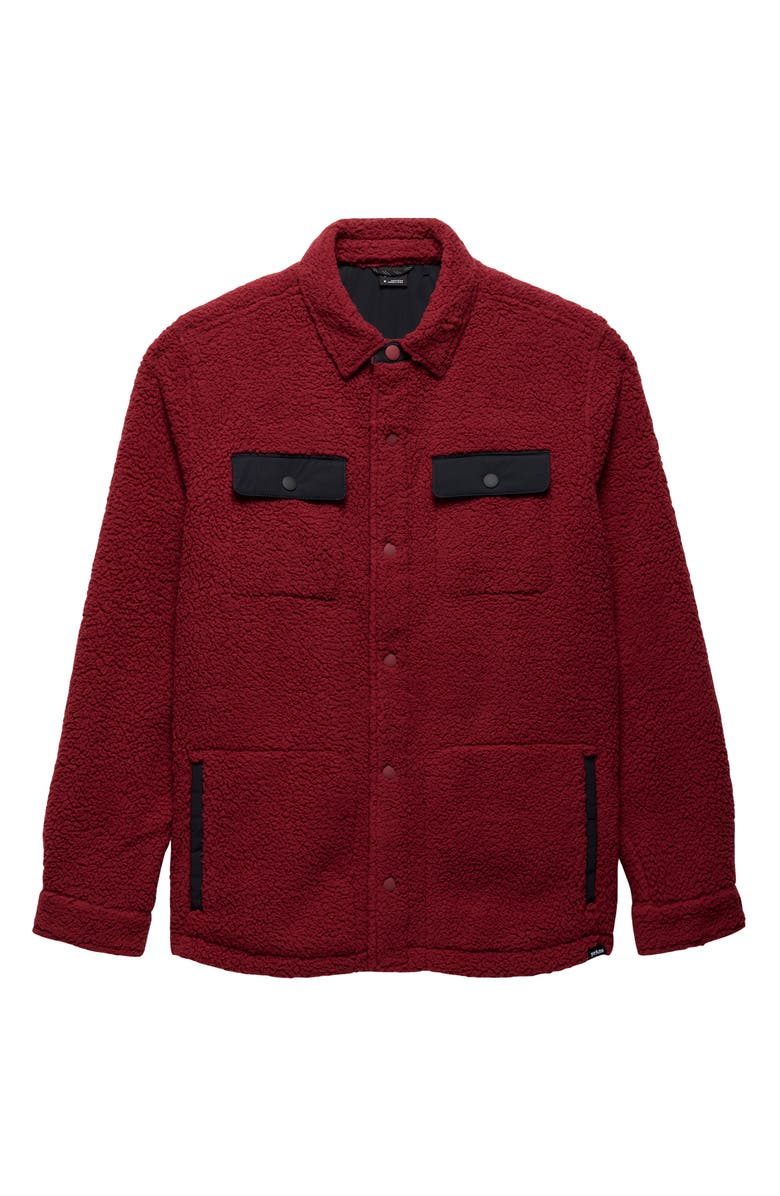 prAna Encinitas Fleece Shirt Jacket, Alternate, color, Retrograde