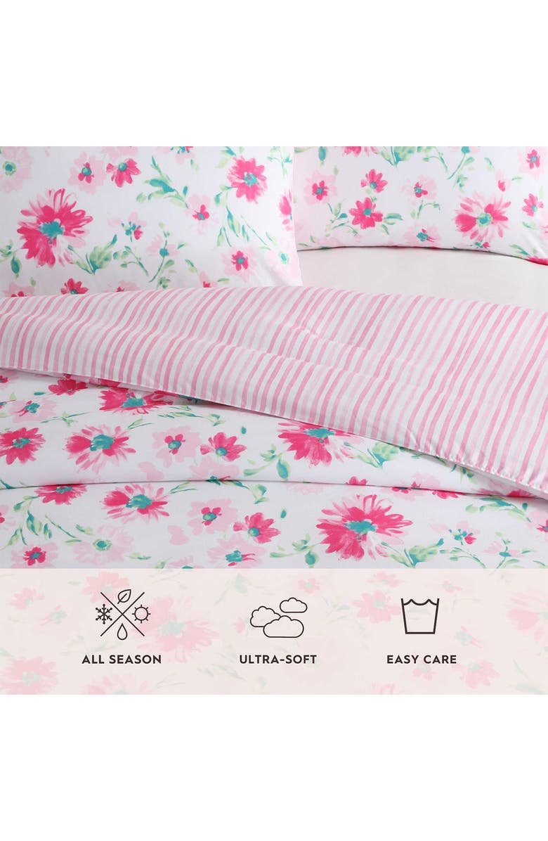 Laura Ashley Meadow Daisies Comforter Set, Alternate, color, Pink