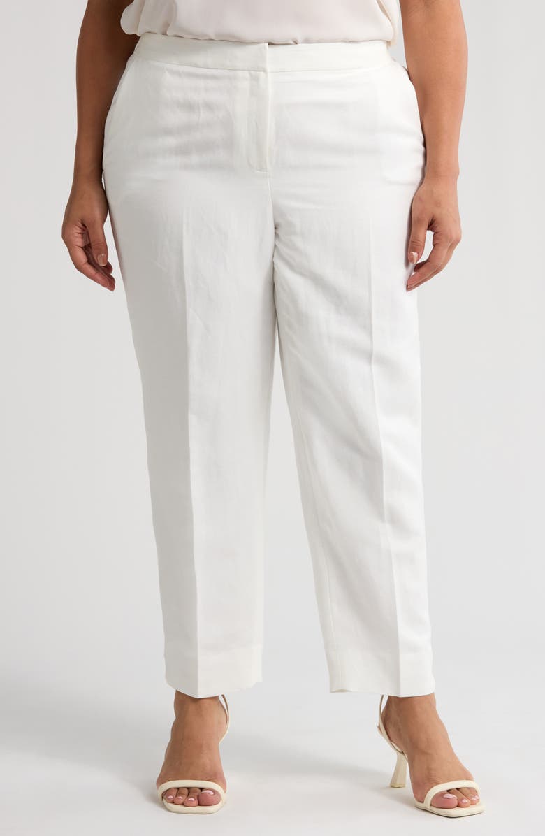 KASPER Linen Blend Pull-On Pants, Main, color,