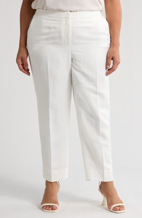 Linen Blend Pull-On Pants (Plus)