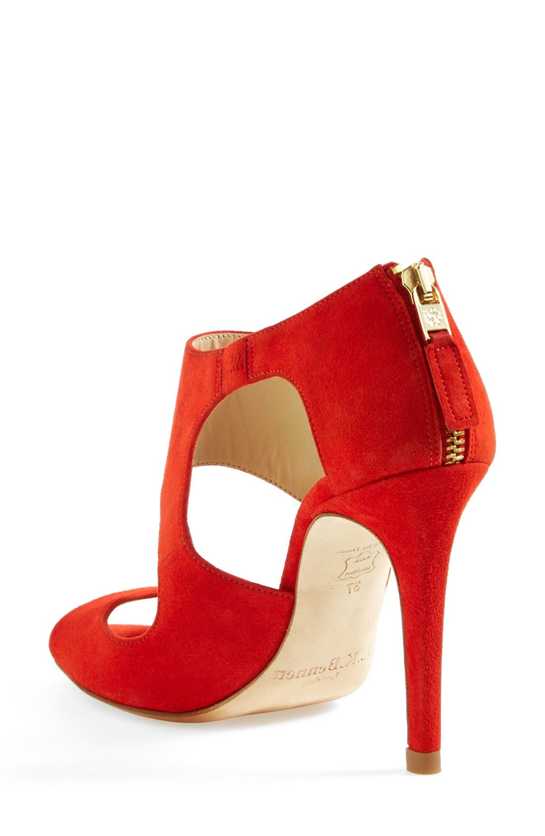 L.K. Bennett 'Alma' Sandal, Alternate, color, SCARLET SUEDE