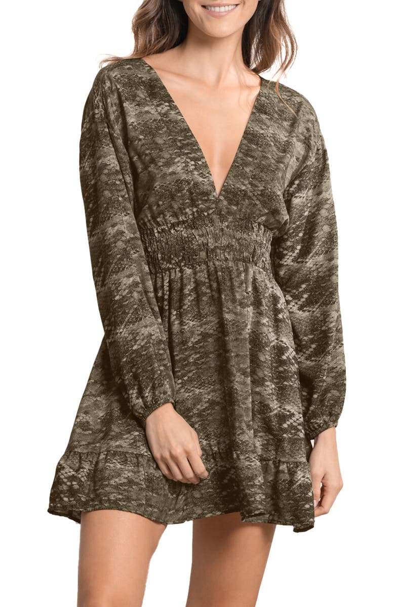 Maaji Python Print Kassidy Cover-Up Dress, Alternate, color, 